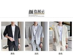 2022 Summer Business Casual Men's Suit Pants Set Loose Jacket Blazer Trousers Two Piece Set Office Professional Suit Tracksuit