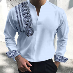 New Spring Autumn Long Sleeve Men's Printed Loose Streetwear Top Men Lapel Button-Down Casual Shirt Fashion Simple Office Blouse