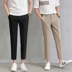 Draped Slim Fit Men's Suit Pants Smooths Your Silhouette Youth Korean Trendy Business Casual Trousers Nine Points