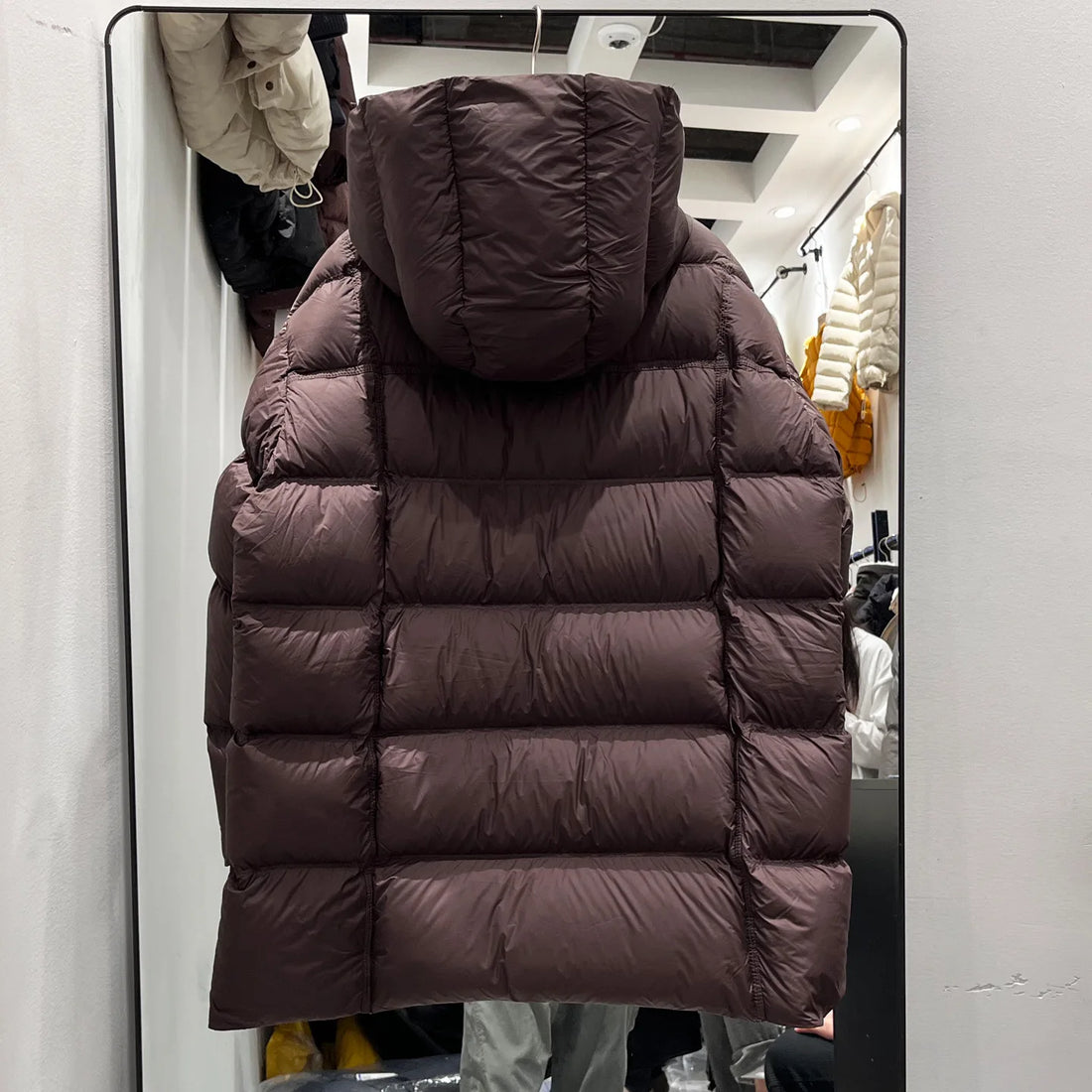 2026 Winter New Women's Puffer Jacket Medium-Length Hooded Loose White Duck Down Jacket Cloud Puff Bread Parka Coat