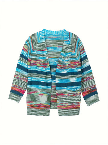 plus Size Gradient Cardigan Sweater Women's Autumn Winter Cozy Warm New Style Best Choice Casual Knitwear