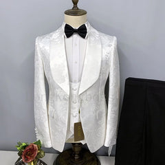 Men's High-End Embroidered Suit Set, Suit Jacket, Vest, Pants, Fit for Party, Banquet, Wedding, exclusive Clothing