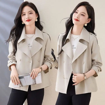 2025 New Spring Autumn Trench Coat Female Korean Single Breasted Short Women Windbreaker Jacket Casual Ladies Outerwear Top
