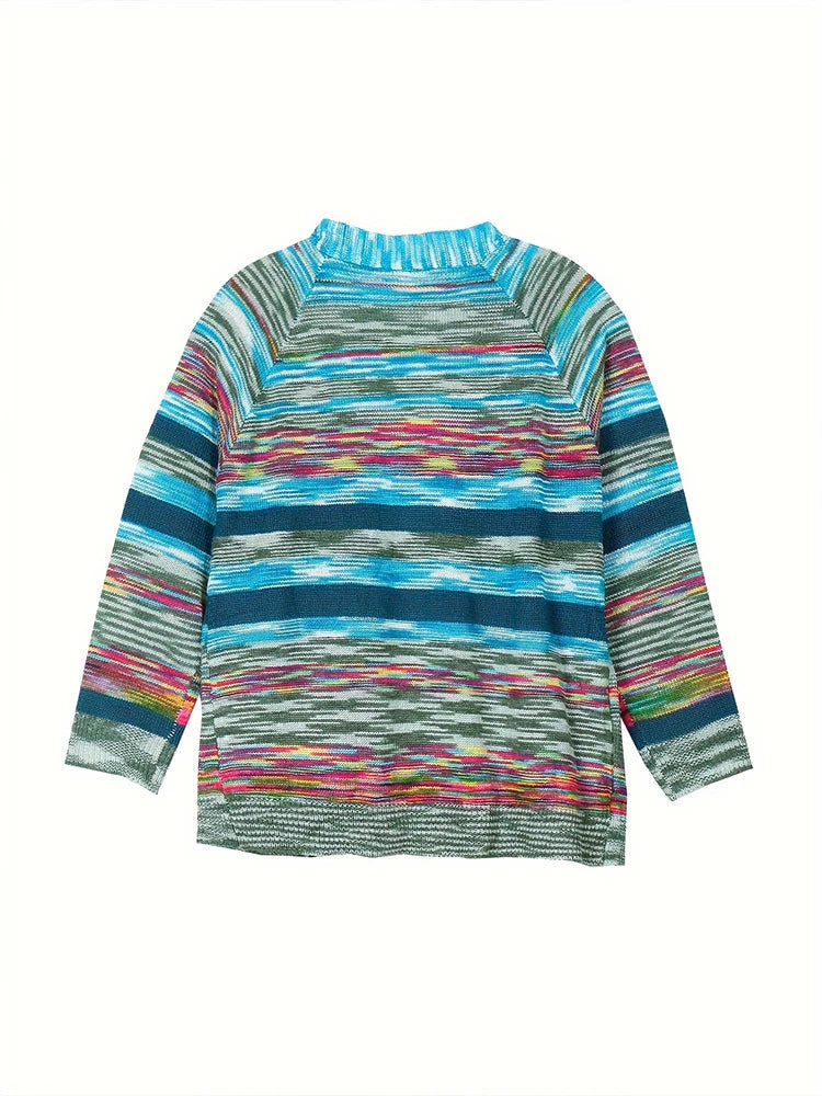 plus Size Gradient Cardigan Sweater Women's Autumn Winter Cozy Warm New Style Best Choice Casual Knitwear