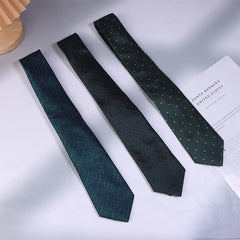 Luxury 8cm Mens Ties Dark Green Floral Dot Formal Classic Suit Business Necktie Jacquard Neck Ties For Men