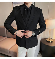 2023 British Style Men Spring High Quality Business Tuxedo/Male Slim Fit Fashion Business Suit Jackets/Man Casual Blazers S-3XL