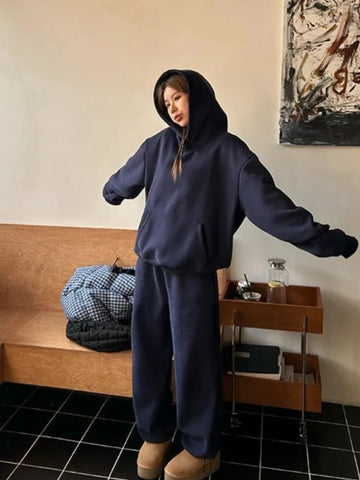 Casual 2 Piece Sets Women Outfit Vintage Pant Sets Y2k Korean Sportwear Tracksuit Autumn Basic Streetwear Harajuku Jogging
