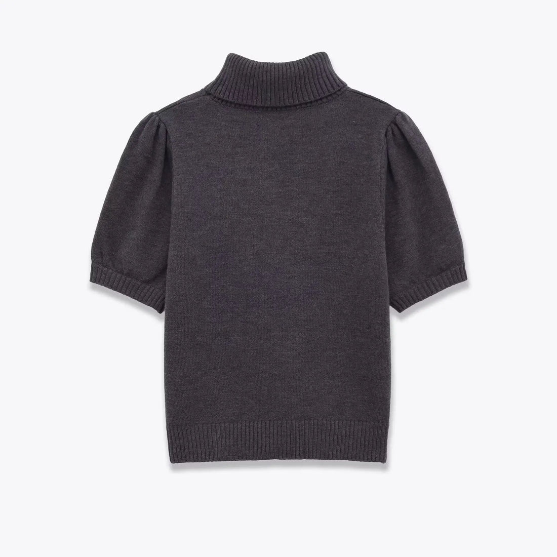 European and American 2025 early autumn women's high-neck flat three-quarter sleeve loose casual style knitted pullover sweater