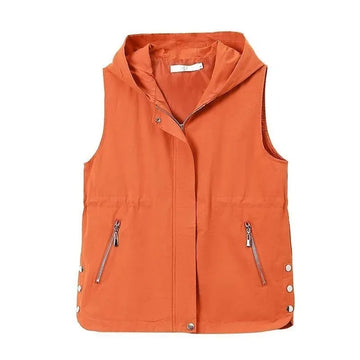 Double-Layer Vest Women Spring And Autumn 2025 New Fashion Hooded Waistcoat Middle-Aged Mom Casual Sleeveless Jacket Tide T1261
