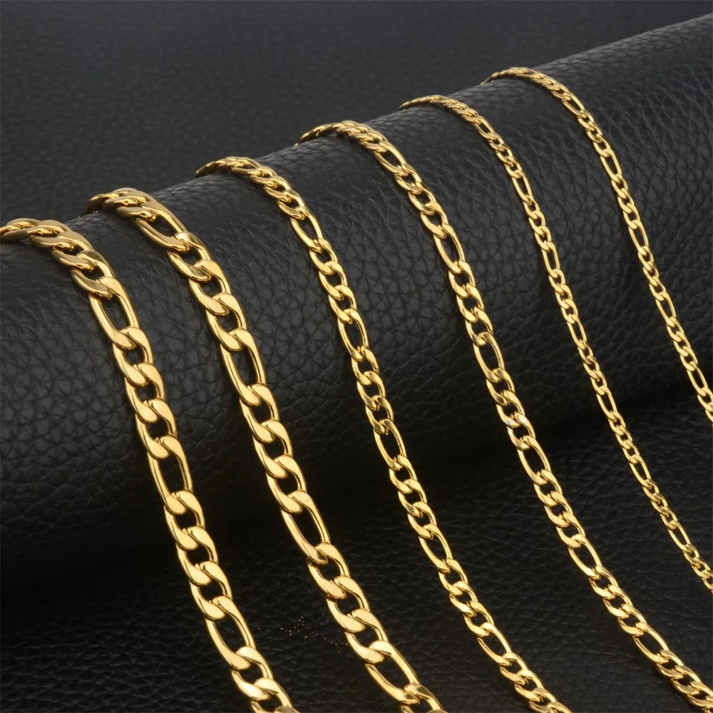 Bwise 2022 Fashion Classic Figaro Chain Necklace Men Stainless Steel Long Necklace For Men Women Chain Jewelry