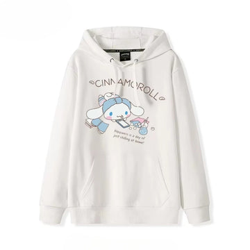 MINISO Korean Cute Cinnamoroll Hooded Women Men Sweater Cute Girl Loose Versatile Girlfriend College Style Loose Long Sleeve Top