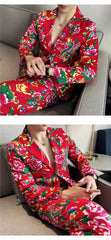 Men's Northeast China Style Western Clothes New Spring 2024 Casual Slim Fit Partner Blazers Unique Smooths Your Silhouette