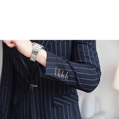 Spring New Men's Suit Jacket Slim Striped Single-breasted Suit Business Casual Professional Formal Blazer Banquet slim Suit Coat