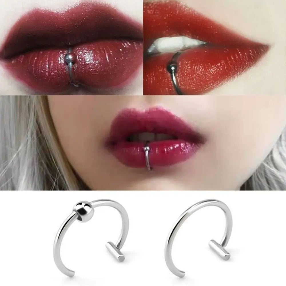 1PC Cool Stainless Steel Fake Nose Ring Non-Pierced Hip Hop Hoop Septum Rings Fake Nose Piercing