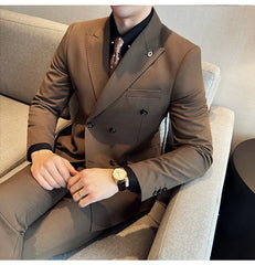 2024 Spring New Ins British Style (suit + Trousers) Trend Slim-fit Business Gentleman Men's Suit Suit Large Size Two-piece Set