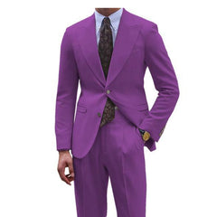 Luxury Purple Suit for Men Single Breasted 2 Piece Jacket Pants Costume Homme Formal Business Gentleman Slim Fit Blazer Set