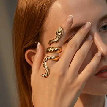 Metal Snake Rings for Women Men Exquisite Punk Exaggerated Animal Ring Vintage Versatile Hiphop Street Accessories Jewelry Gifts