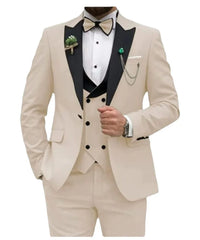 New Casual Business Men's Suit Three-piece Bridegroom Best Man Wedding Banquet Dress Costume Homme Trajes Elegante Para Hombres