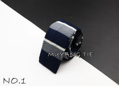 Men's Knit Retro Leisure Striped Tie Fashion 6cm Narrow Slim Neck Ties For Men Skinny Woven Designer Cravat