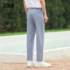 Semir Suit Trousers Men Summer Slim-Fit Thin Nine-Point Quick-Drying Pants Business Trousers Black Casual Pants