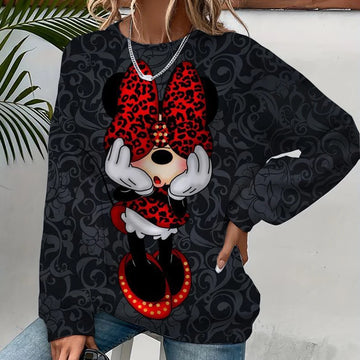 25-26 Disney Women's Hoodies and Sweatshirts Mickey Mouse Spring and Autumn Casual Comfortable Harajuku Long Sleeve Clothes