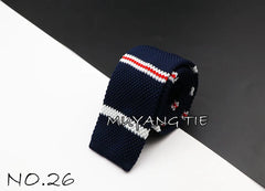 Men's Knit Retro Leisure Striped Tie Fashion 6cm Narrow Slim Neck Ties For Men Skinny Woven Designer Cravat