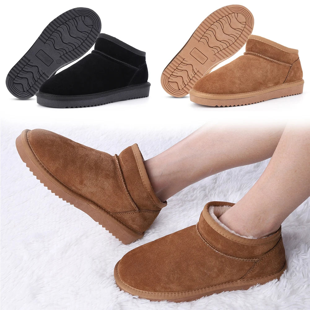 Newest Women Winter Snow Boots Slip On Short Boots Water Resistant Comfort Ankle Boots Faux Fur Lining Boots Thermal Plush Boots