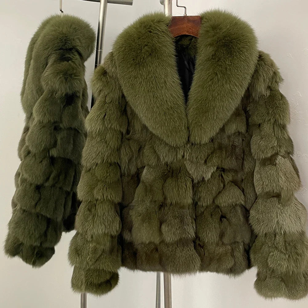 Real Fur Coat Women 2025 New Real Fox Fur Coats Autumn Winter Thick Warm Short Fur Coat Natural Fur Jackets Clothes for Lady