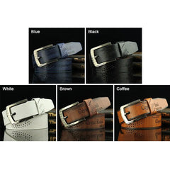 Men's Leather Belt Letter Print Luxury Classic Buckle Business Cowboy Vintage Waistband Alloy Belts