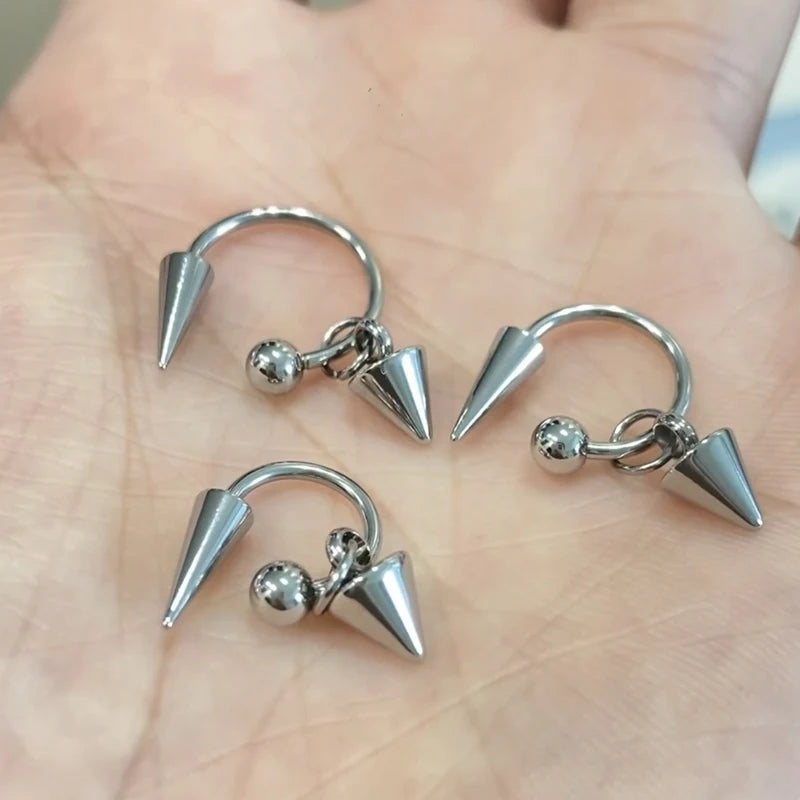 Punk Rivet Earrings for Women Korean Fashion Geometric Earrings Charms Goth Grunge Earrings Accessories Hip-hop Fashion Jewelry