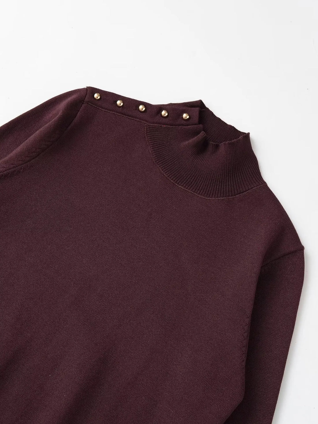 European and American style 2025 autumn and winter new casual versatile bottoming shirt top half turtleneck buttoned sweater