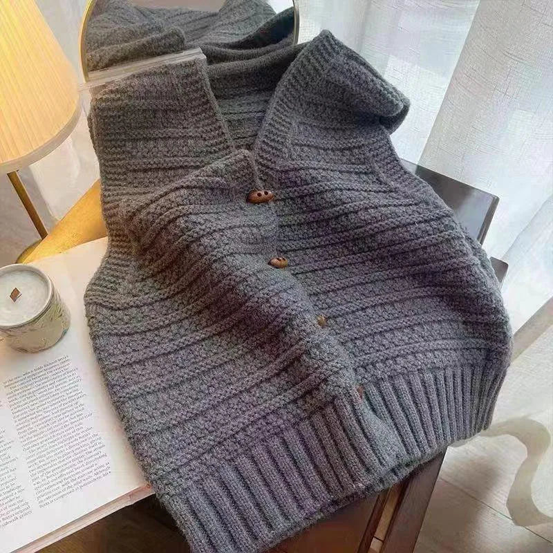 Knitted Vest For Women Autumn Winter V-Neck Single Breasted Sleeveless Sweater 2026 New Solid Color Simple Warm Waistcoat