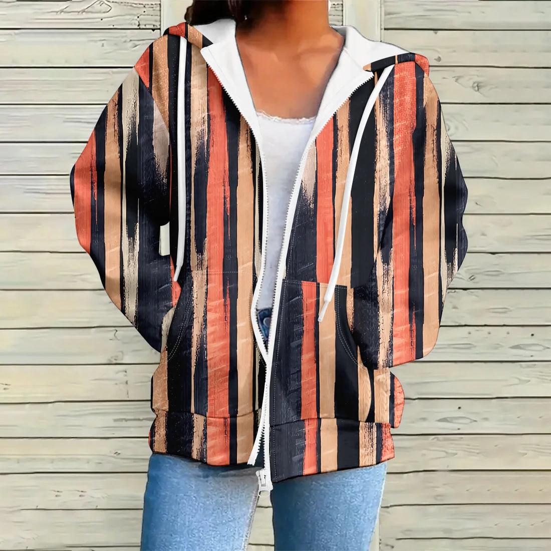 Women's Floral Daisy Printed zipper Hoodie Long Sleeve Casual Sweatirt Women Fashion Trendy Spring and Autumn Y2k Women Clothing