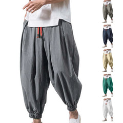 Solid Color Harem Pants Fashion baggy Bottoms Casual Joggers Men'S Elasticated Trousers Sportswear Lantern Pants Pantalones