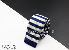 Men's Knit Retro Leisure Striped Tie Fashion 6cm Narrow Slim Neck Ties For Men Skinny Woven Designer Cravat