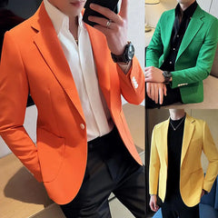 Oversize Thin Male Blazer Plus Big Size Yellow Slim Fit Men's Suit Jackets Menswear Casual Fashion 2024 Coat New in Original