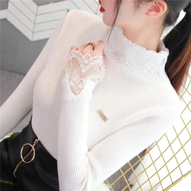 Women Sweater Pullover Winter Knitted Turtleneck Long Sleeve Slim Jumper Tops 2025 Ladies Casual Shirts Soft Warm Y2K Clothing