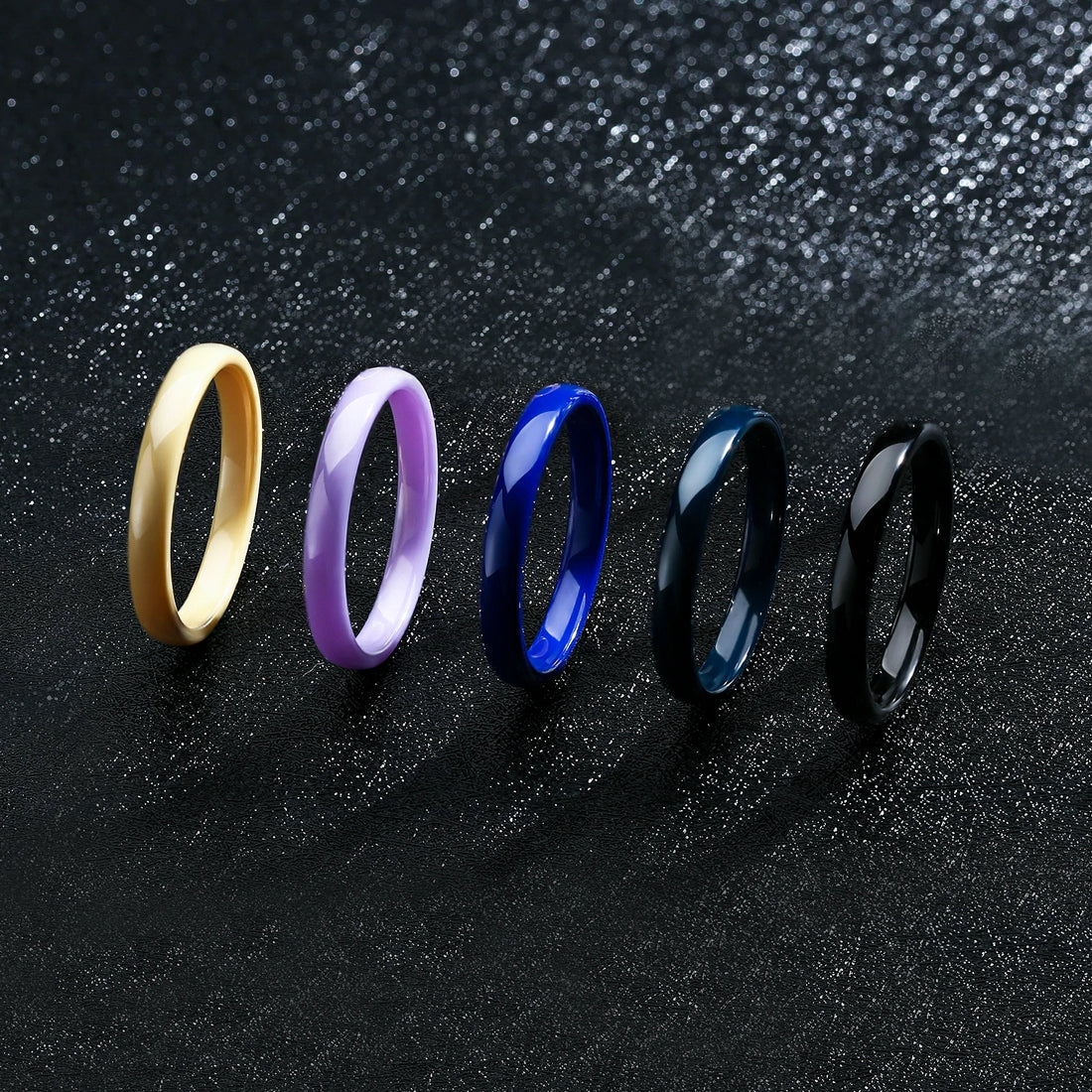 3mm Wide Ceramic Ring for Women Men Wedding Band Unisex Couples Jewelry Gift
