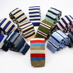 Men's Knit Retro Leisure Striped Tie Fashion 6cm Narrow Slim Neck Ties For Men Skinny Woven Designer Cravat