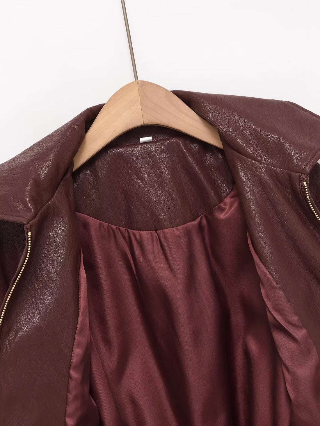 2026 Winter New Product High End Long Sleeve Collar Imitation Leather Elastic Waist Jacket Leather Coat Women