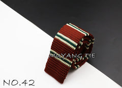 Men's Knit Retro Leisure Striped Tie Fashion 6cm Narrow Slim Neck Ties For Men Skinny Woven Designer Cravat