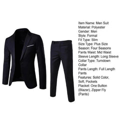 Men Blazer Pants Formal 2pcs Suits Men Wedding Prom Suit Slim Fit Business Work Wear Suits Groom Jacket Men Formal Suit Pants