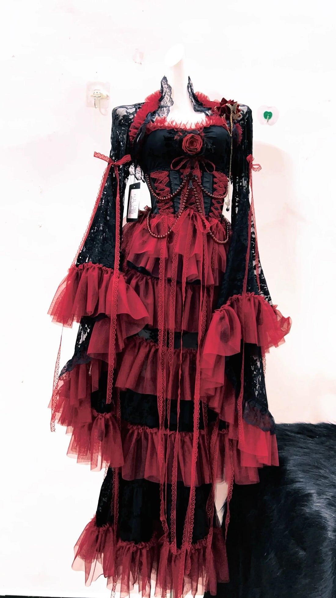 y2k dress Harajuku dress bow dress Unique dressKawaii dress Lolita dress Lace dress cross dress  gothic clothes vintage dress