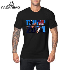 NADANBAO Trump Fight for Donald Trump Not Today Printing T-Shirt Fashion Cotton O-Neck Short Sleeve Casual Women's T Shirt