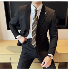 2024 Spring New Ins British Style (suit + Trousers) Trend Slim-fit Business Gentleman Men's Suit Suit Large Size Two-piece Set