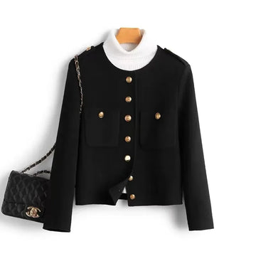 Autumn Double-Sided Cashmere Coat Women Winter New Fashion O-Neck Single-Breasted Short Camel Wool Jacket Female Outerwear T866