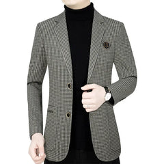 Men Plaid Blazers Jackets New Fashion Male Business Casual Suits Coats Man Spring Slim Blazers Jackets Coats 4XL