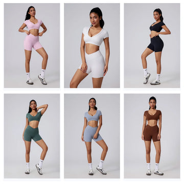 High Waisted Yoga Fitness Set for Women Flattering V-Neck Quick-Dry Sports Tank Breathable Leggings Set for Running/Gym/Workout