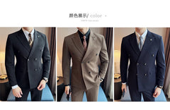 2024 Spring New Ins British Style (suit + Trousers) Trend Slim-fit Business Gentleman Men's Suit Suit Large Size Two-piece Set