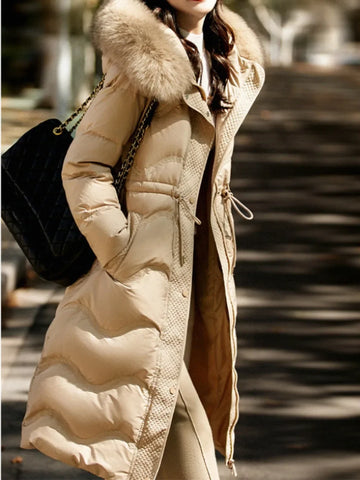 Detachable Fox Fur Collar Premium Winter Women's Down Coat Waist-collar 2024 New Long Hooded Loose Women's Coat
